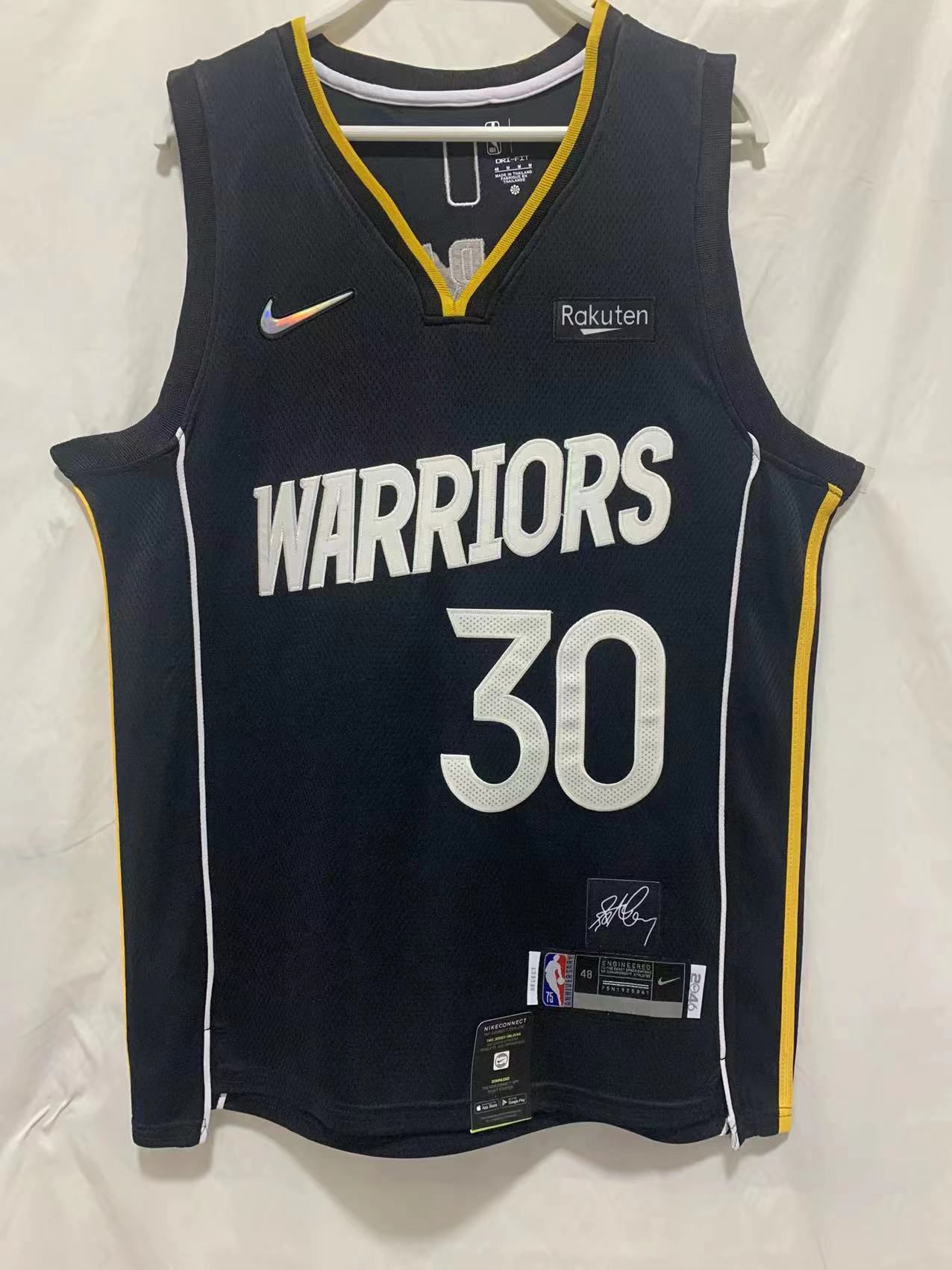 Men Golden State Warriors 30 Curry Black MVP Nike Game 22-23 NBA Jersey
